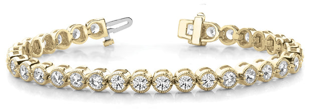 14K Yellow Gold 1 ct tw Vintage Diamond Bracelet