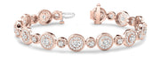 18K Rose Gold 4 1/2 ct tw Vintage Diamond Bracelet