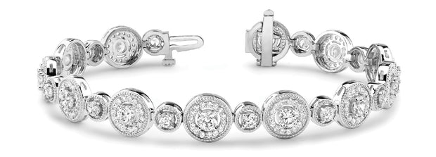 18K White Gold 4 1/2 ct tw Vintage Diamond Bracelet