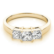 18K Yellow Gold 1 1/8 ct tw Three Stone Diamond Engagement Ring