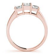 18K Rose Gold 1 1/8 ct tw Three Stone Diamond Engagement Ring