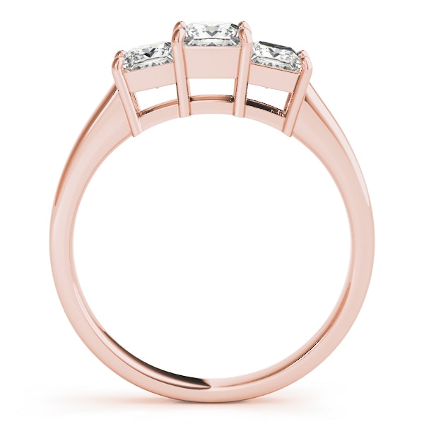 18K Rose Gold 1 1/8 ct tw Three Stone Diamond Engagement Ring
