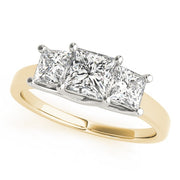 18K Yellow Gold 1 1/2 ct tw Three Stone Diamond Engagement Ring