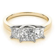 18K Yellow Gold 1 1/2 ct tw Three Stone Diamond Engagement Ring