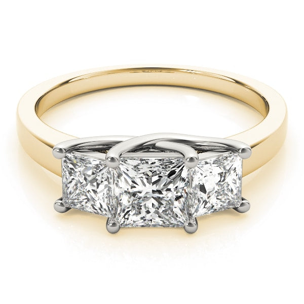 18K Yellow Gold 1 1/2 ct tw Three Stone Diamond Engagement Ring