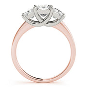 14K Rose Gold 1 1/2 ct tw Three Stone Diamond Engagement Ring