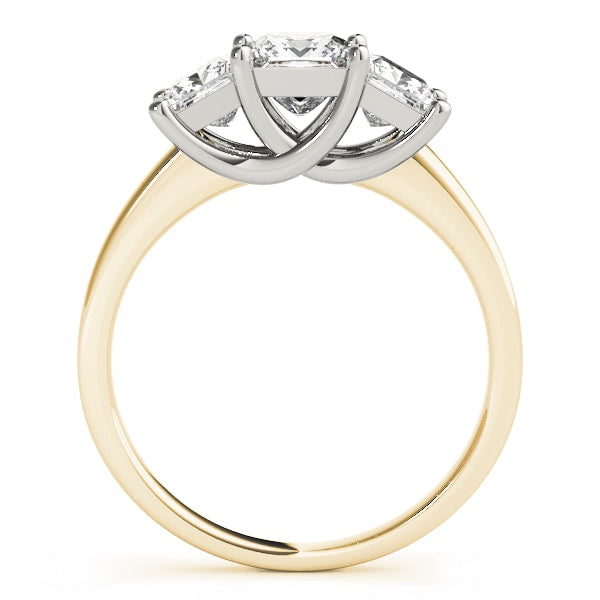 14K Yellow Gold 1 1/2 ct tw Three Stone Diamond Engagement Ring