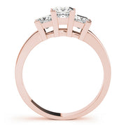 14K Rose Gold 1 1/4 ct tw Three Stone Diamond Engagement Ring