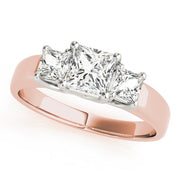 18K Rose Gold 3/4 ct tw Three Stone Diamond Engagement Ring