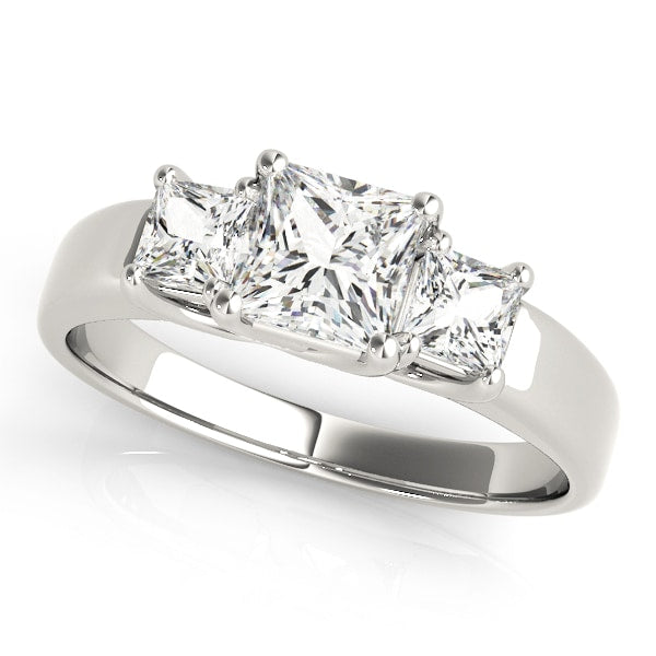 Platinum 3/4 ct tw Three Stone Diamond Engagement Ring