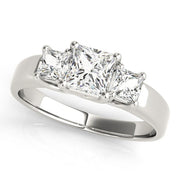14K White Gold 3/4 ct tw Three Stone Diamond Engagement Ring