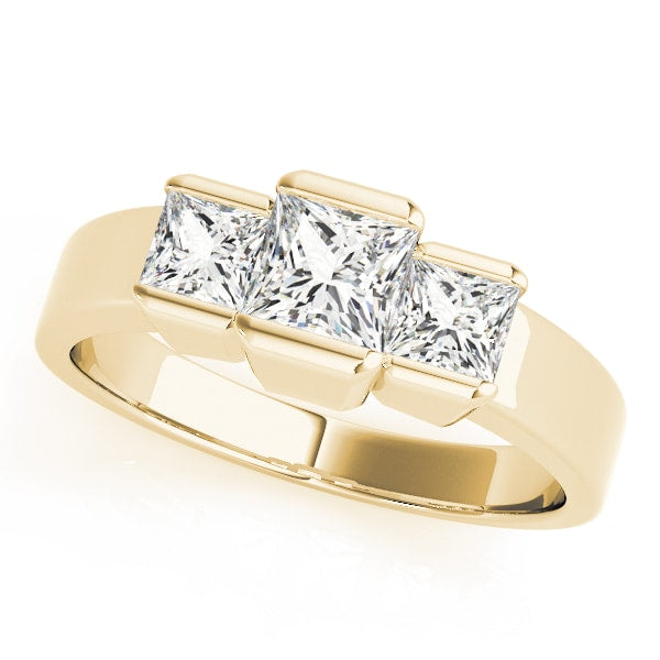 14K Yellow Gold 1 1/8 ct tw Three Stone Diamond Engagement Ring