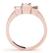 18K Rose Gold 1 1/8 ct tw Three Stone Diamond Engagement Ring