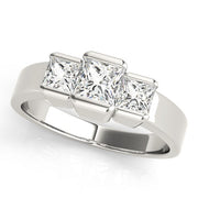 Platinum 1 1/8 ct tw Three Stone Diamond Engagement Ring