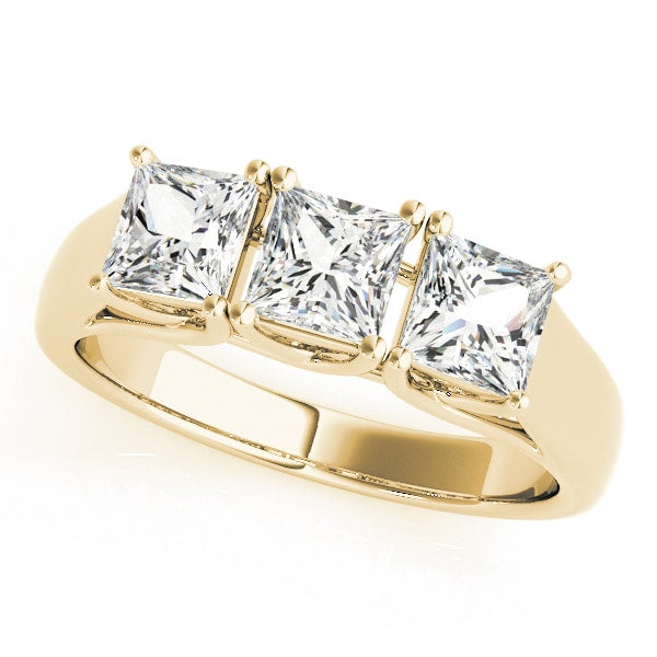 18K Yellow Gold 1/2 ct tw Three Stone Diamond Engagement Ring