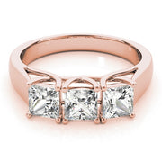 14K Rose Gold 1/2 ct tw Three Stone Diamond Engagement Ring