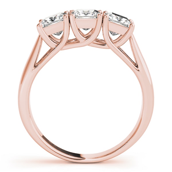 14K Rose Gold 1/2 ct tw Three Stone Diamond Engagement Ring