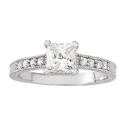 Platinum 7/8 ct tw Vintage Diamond Engagement Ring