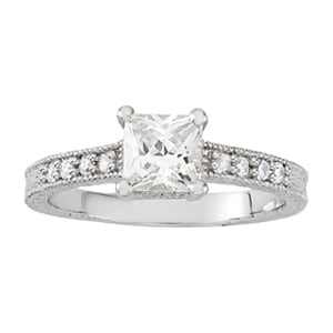 Platinum 7/8 ct tw Vintage Diamond Engagement Ring