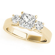 18K Yellow Gold 1 ct tw Three Stone Diamond Engagement Ring