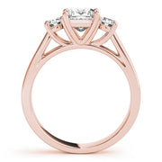 18K Rose Gold 1 ct tw Three Stone Diamond Engagement Ring