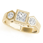 14K Yellow Gold 1 ct tw Three Stone Diamond Engagement Ring