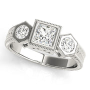 Platinum 1 ct tw Three Stone Diamond Engagement Ring