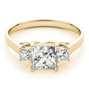 18K Yellow Gold 1 ct tw Three Stone Diamond Engagement Ring