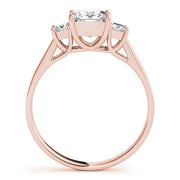14K Rose Gold 1 ct tw Three Stone Diamond Engagement Ring