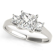 14K White Gold 1 ct tw Three Stone Diamond Engagement Ring
