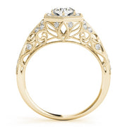 18K Yellow Gold 1 1/3 ct tw Halo Diamond Engagement Ring
