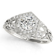 14K White Gold 1 1/3 ct tw Halo Diamond Engagement Ring
