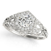 18K White Gold 1 1/3 ct tw Halo Diamond Engagement Ring