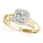 18K Yellow Gold 1/3 ct tw Halo Diamond Engagement Ring