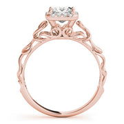14K Rose Gold 1/3 ct tw Halo Diamond Engagement Ring