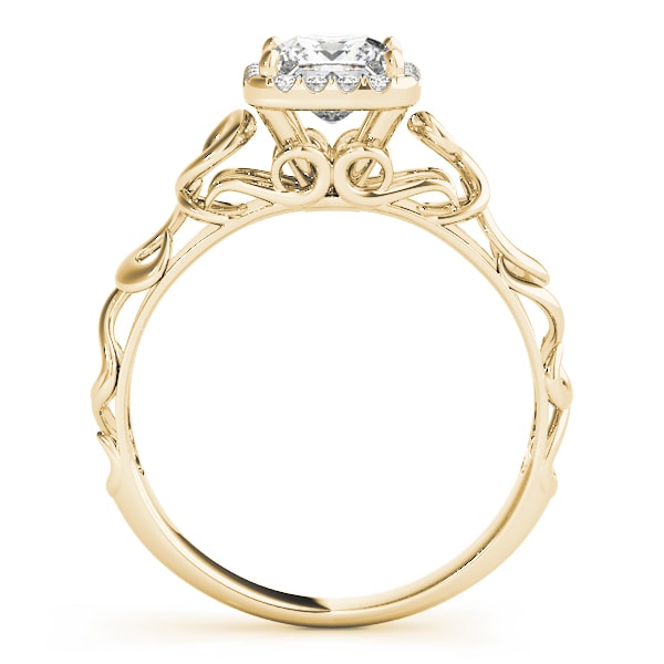 18K Yellow Gold 1/3 ct tw Halo Diamond Engagement Ring