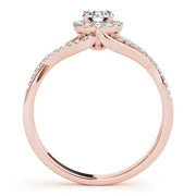 14K Rose Gold 1 1/4 ct tw Halo Diamond Engagement Ring