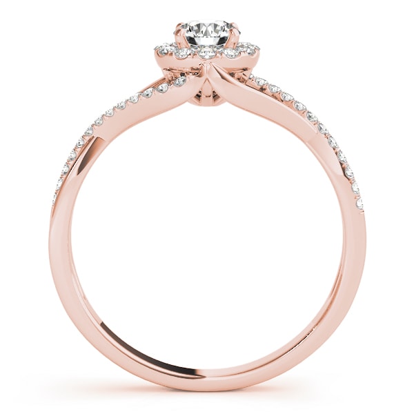 14K Rose Gold 1 1/4 ct tw Halo Diamond Engagement Ring