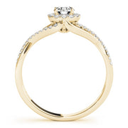 14K Yellow Gold 1 1/4 ct tw Halo Diamond Engagement Ring