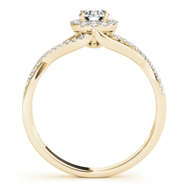 14K Yellow Gold 1 1/4 ct tw Halo Diamond Engagement Ring