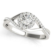 14K White Gold 1 1/4 ct tw Halo Diamond Engagement Ring