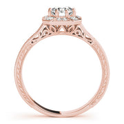 18K Rose Gold 1 1/4 ct tw Halo Diamond Engagement Ring