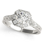 14K White Gold 1 1/4 ct tw Halo Diamond Engagement Ring