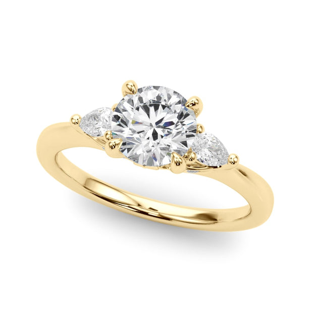 18K Yellow Gold 1 1/3 ct tw Three Stone Diamond Engagement Ring