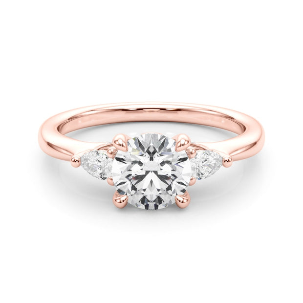18K Rose Gold 1 1/3 ct tw Three Stone Diamond Engagement Ring