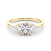 14K Yellow Gold 1 1/3 ct tw Three Stone Diamond Engagement Ring