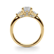 18K Yellow Gold 1 1/3 ct tw Three Stone Diamond Engagement Ring