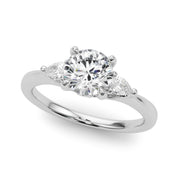 14K White Gold 1 1/3 ct tw Three Stone Diamond Engagement Ring