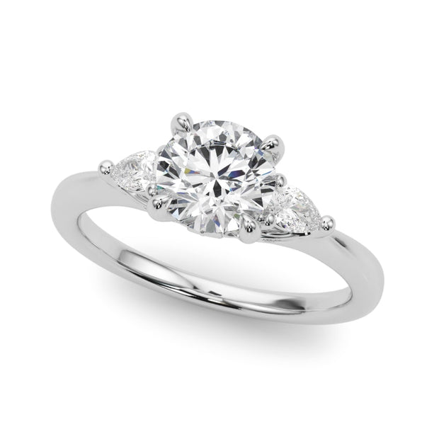 14K White Gold 1 1/3 ct tw Three Stone Diamond Engagement Ring