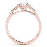 18K Rose Gold 5/8 ct tw Halo Diamond Engagement Ring
